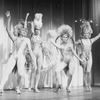 Drag performers in a scene from the Broadway production of the musical "La Cage Aux Folles."