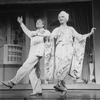 (L-R) Actors Gene Barry and Walter Charles (in drag) in a scene from the Broadway production of the musical "La Cage Aux Folles."