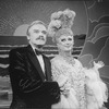 (L-R) Actors Keith Michell and George Hearn (in drag) in a scene from the Broadway production of the musical "La Cage Aux Folles."