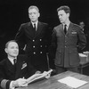 (L-R) Actors Stephen Joyce, William Atherton and John Rubenstein in a scene from the Broadway revival of the play "The Caine Mutiny Court-Martial"