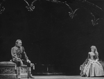 Actors Richard Burton and Christine Ebersole in a scene from the Lincoln Center revival of the musical "Camelot.".