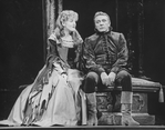 Actors Richard Burton and Christine Ebersole in a scene from the Lincoln Center revival of the musical "Camelot.".