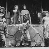 (C) Actors Richard Burton and Christine Ebersole with others in a scene from the Lincoln Center revival of the musical "Camelot.".
