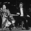 Actors Renee (Zizi) Jeanmaire and Ron Husmann in a scene from the Broadway revival of the musical "Can Can".