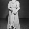 Actress Joanne Woodward with a dog from the Circle In The Square revival of the play "Candida"