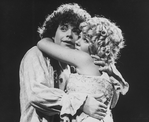 Actors Mark Baker and Maureen Brennan in a scene from the Broadway revival of the musical "Candide.".