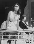 Actress Elizabeth Ashley (L) in a scene from the Broadway revival of the play "Cat On A Hot Tin Roof.".