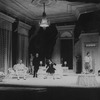 Actors Elizabeth Ashley (L), Fred Gwynne (2L) and Keir Dullea (R) in a scene from the Broadway revival of the play "Cat On A Hot Tin Roof.".