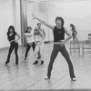 Terrence Mann (2R) and dancers rehearsing a number from the Broadway production of the musical "Cats"