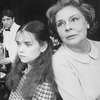 Actress Irene Worth (R) in a scene from the Roundabout Theatre revival of the play "The Chalk Garden.".
