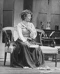 Actress Uta Hagen in a scene from the Broadway production of the play "Charlotte"