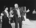 Actors Natasha Parry and Brian Dennehy in a scene from the Peter Brook production of the play "The Cherry Orchard" at BAM.