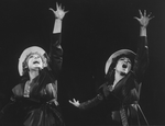 (L-R) Actresses Gwen Verdon and Chita Rivera in a scene from the Broadway production of the musical "Chicago.".