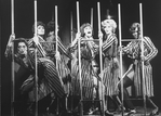 Actress Chita Rivera (2L) in a scene from the Broadway production of the musical "Chicago".