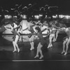 Dancer Donna McKechnie flanked by dancers who have also played the role she created in the original production, performing at gala performance #3,389 of the Broadway production of the musical "A Chorus Line," making it the longest running show in Broadwayhisto. ry.