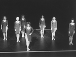 Dancer Donna McKechnie flanked by dancers who have also played the role she created in the original production, performing at gala performance #3,389 of the Broadway production of the musical "A Chorus Line," making it the longest running show in Broadwayhisto. ry.