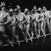 Cast in golden finale costumes in a scene from the Broadway production of the musical "A Chorus Line.".