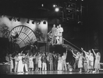(C, L-R) Actors James Naughton, Kay McClelland and Greg Edelman in a scene from the Broadway production of the musical "City Of Angels"