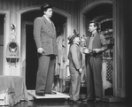 (L-R) Actors Herschel Sparber, Raymond Xifo and James Naughton in a scene from the Broadway production of the musical "City Of Angels"