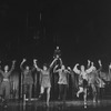 (2L-R) Actors Barbara Barrie, John Cunningham, Donna McKechnie, Dean Jones, Charles Kimbrough, Pamela Myers, George Coe and Elaine Stritch in a scene from the Broadway production of the musical "Company"