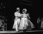 Actors Brian Matthews (as David Copperfield) and Mary Elizabeth Mastrantonio in a scene from the Broadway production of the musical "Copperfield."