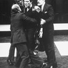 (L-R) Actors Thomas Kopache, Moses Gunn, Christopher Walken and Paul Hecht in a scene from the NY Shakespeare Festival production of the play "Coriolanus."