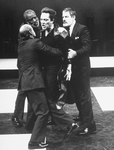 (L-R) Actors Thomas Kopache, Moses Gunn, Christopher Walken and Paul Hecht in a scene from the NY Shakespeare Festival production of the play "Coriolanus."