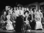 Actors Peter Gallagher (6L), Cicely Tyson (C), Mia Dillon (7R) and Marge Redmond (2R) in a scene from the pre-Broadway tryout of the revival of the play "The Corn Is Green."