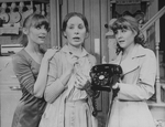 (L-R) Actresses Mary Beth Hurt, Lizbeth Mackay and Mia Dillon with a telephone in a scene from the Broadway production of the play "Crimes Of The Heart.".