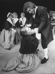 (L-R) Actors Crickett Coan, Kathleen Doyle, Alexandra Stoddart, Pamela Payton-Wright, Robert Foxworth and Stephen Elliott in a scene from the Lincoln Center Repertory revival of the play "The Crucible"