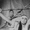 (R-L) Actors John Lone and Tzi Ma in a scene from the NY Shakespeare Festival production of the play "The Dance And The Railroad.".