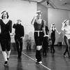 (3L-4L) Dancer Ann Reinking and future choreographer Christopher Chadman with others rehearsing a number from the Broadway production of the musical "Dancin'.".
