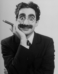 Actor David Garrison as Groucho Marx in a scene from the Broadway production of the musical "A Day in Hollywood/A Night in the Ukraine"