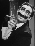 Actor David Garrison as Groucho Marx in a scene from the Broadway production of the musical "A Day in Hollywood/A Night in the Ukraine"