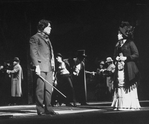 Actors Betsy Joslyn and Peter Gallagher in a scene from the Broadway production of the musical "A Doll's Life."