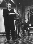 (L-R) Actors Jerome Dempsey, Alan Coates and Baxter Harris in a scene from the Broadway revival of the play "Dracula"