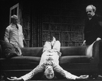 (R-L) Actors Jerome Dempsey, Richard Kavanaugh and Baxter Harris in a scene from the Broadway revival of the play "Dracula"