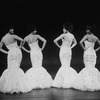 (L-R) Actresses Deborah Burrell, Vanessa Bell, Tenita Jordan and Brenda Pressley as the Stepp Sisters in a scene from the Broadway production of the musical "Dreamgirls.".