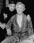 (L-R) Actors Tom Courtenay and Paul Rogers in a scene from the Broadway production of the play "The Dresser.".