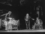 (C-L) Actors Barnard Hughes and John Shea in a scene from the Broadway production of the play "End Of The World"