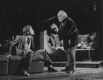 (R-L) Actors Barnard Hughes and John Shea in a scene from the Broadway production of the play "End Of The World"