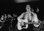 (L-R) Actress Patti LuPone as Eva Peron with Jack Neubeck and Mark Syers in a scene from the Broadway production of the musical "Evita.".
