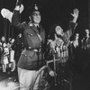 (R-L) Actors Mandy Patinkin as Che Guevera and Bob Gunton as Juan Peron in a scene from the Broadway production of the musical "Evita.".