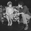 Actors Linda Hunt and John Shea in a scene from the Broadway production of the play "End Of The World"