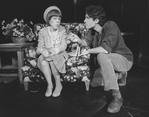 Actors Linda Hunt and John Shea in a scene from the Broadway production of the play "End Of The World"