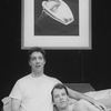 (L-R) Actors Michael Rupert and Stephen Bogardus in bed together in a scene from the Off-Broadway production of the musical "Falsettoland"