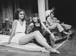 (L-R) Actors Swoosie Kurtz, Joyce Reehling, Christopher Reeve and Jonathan Hogan in a scene from the Broadway production of the play "Fifth Of July.".
