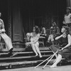 (L-R) Actors Christopher Reeve, Swoosie Kurtz, Jonathan Hogan, Amy Wright, Joyce Reehling, Jeff Daniels and Mary Carver in a scene from the Broadway production of the play "Fifth Of July.".