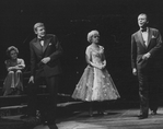 (L-R) Actors Alexis Smith, John McMartin, Dorothy Collins and Gene Nelson in a scene from the Broadway production of the musical "Follies.".