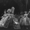 Showgirls wearing ornately detailed costumes designed by Florence Klotz in a scene from the Broadway production of the musical "Follies.".